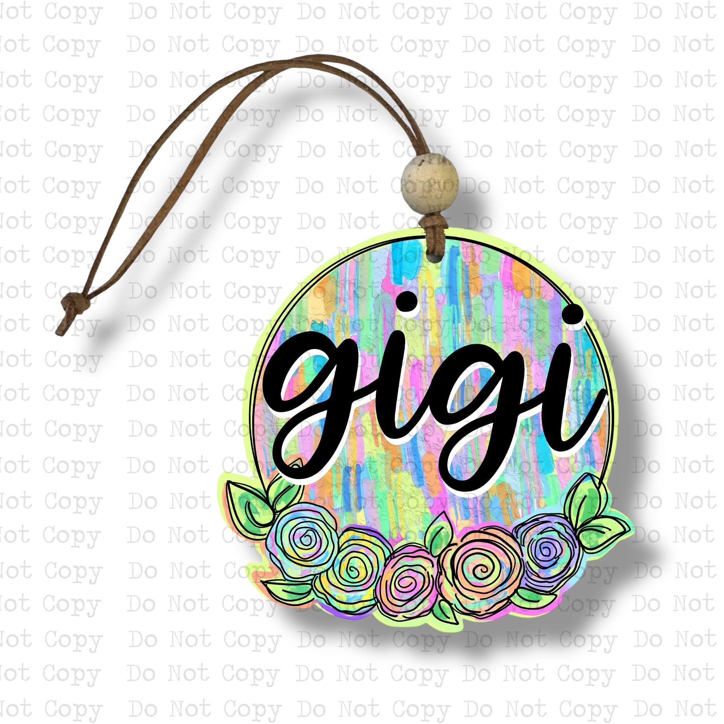 Gigi Textured Flowers Car Charm Sublimation Blank