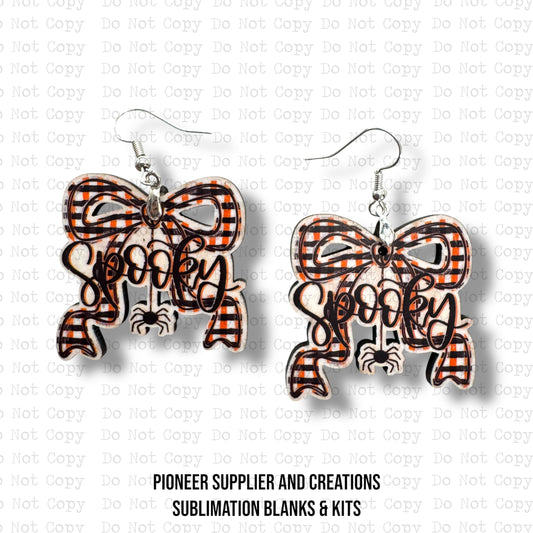 Spooky Bow Earring Sublimation Blank Kit