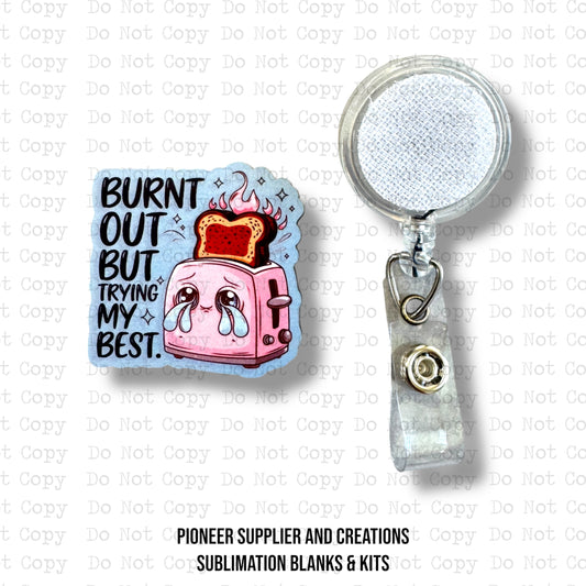 Burnt Out Badge Button Sublimation Blank | Set of 2