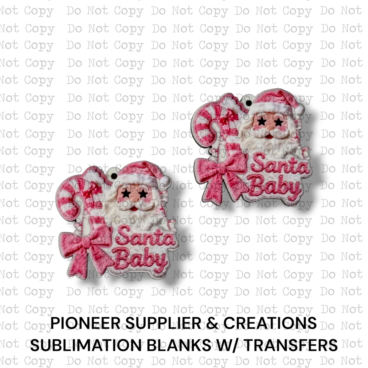 Santa Baby Pink Faux Fur Earring Sublimation Blanks | HDS