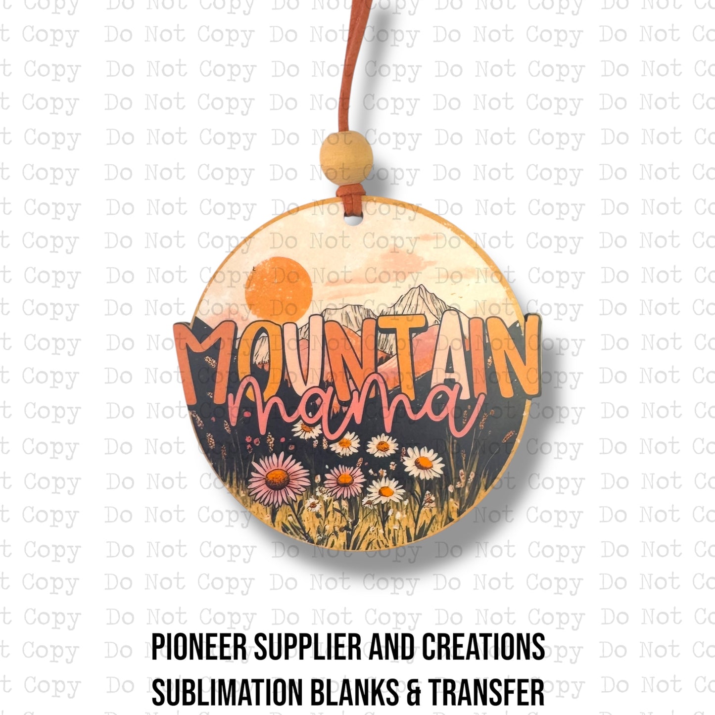 Mountain Mama Car Charm Sublimation Blank