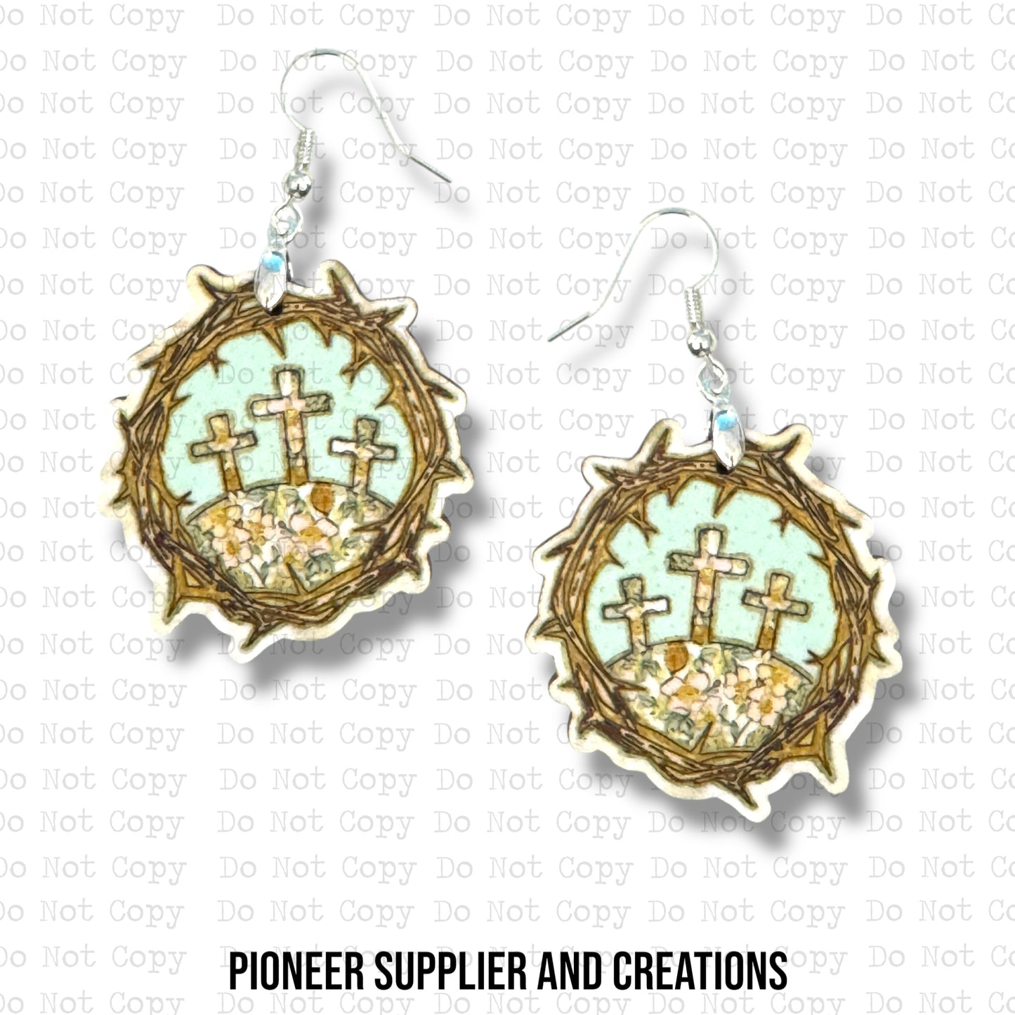 Crown Of Thorns Floral Earring Sublimation Blanks | Exclusive Pixel Pop