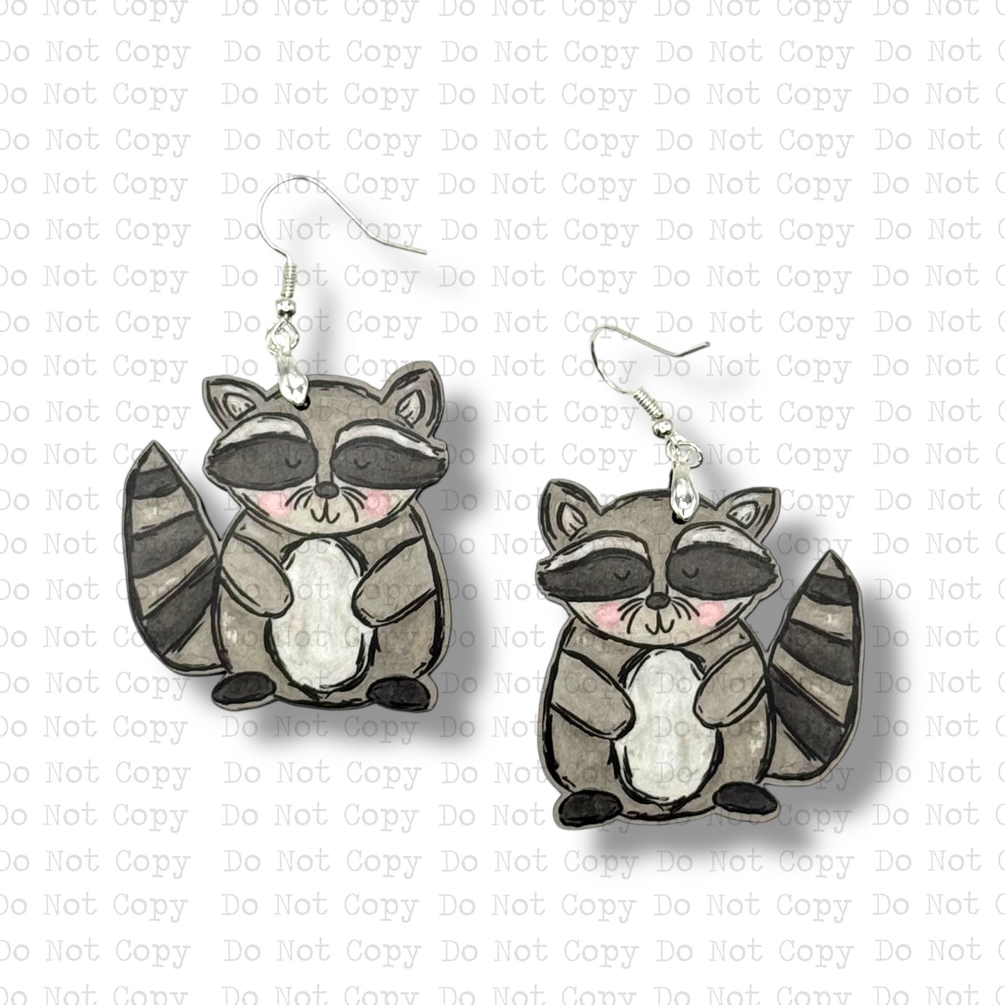 Bashful Raccoon Earring Sublimation Blank Kit | ARA