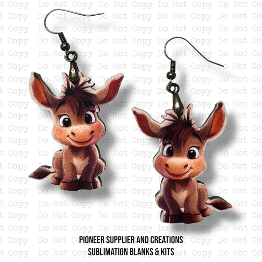 Happy Donkey Earring Sublimation Blank Kit