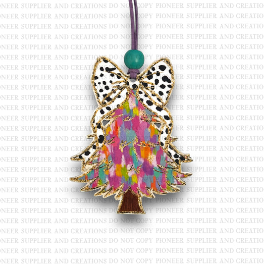Colorful Coquette Tree Ornament Sublimation Blank