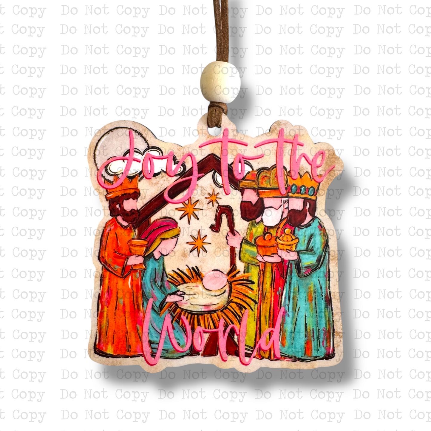 Joy To The World Nativity Ornament Sublimation Blank