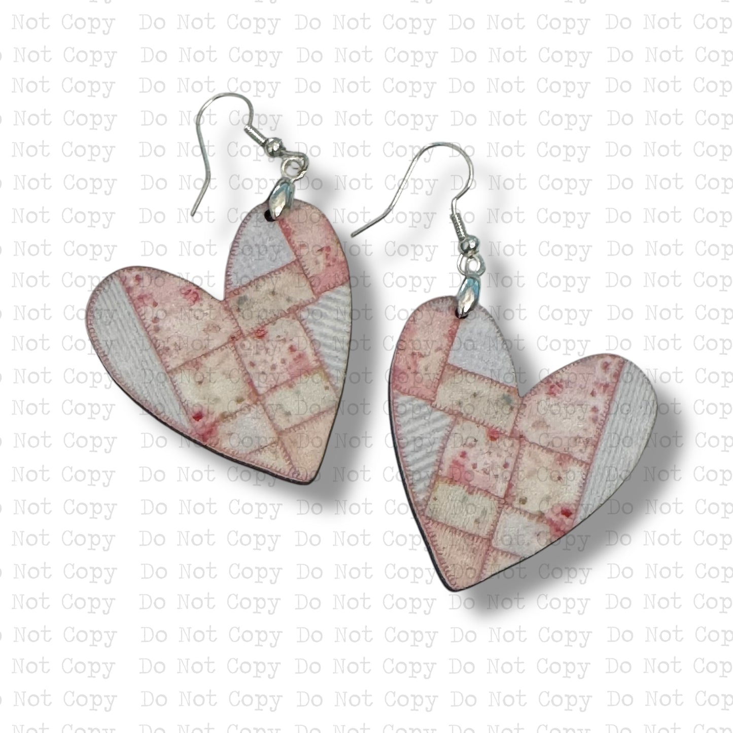 Quilt Heart Earring Sublimation Blanks | Exclusive Monogram Moments