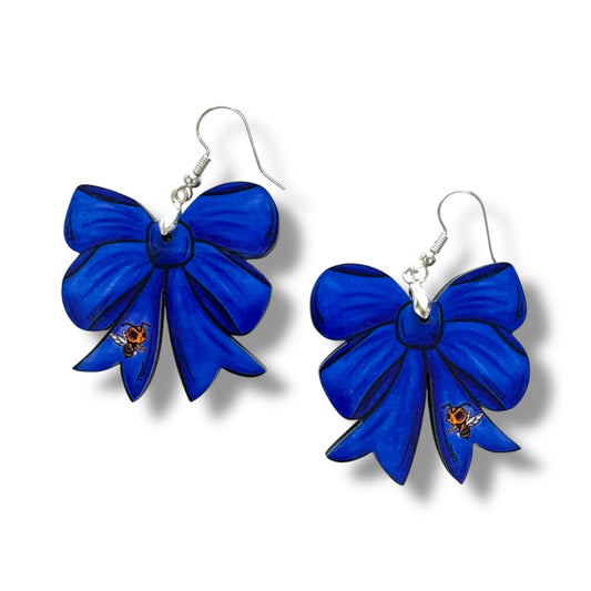 Custom Knox Hornets Spirt Bow Earring Sublimation Blanks