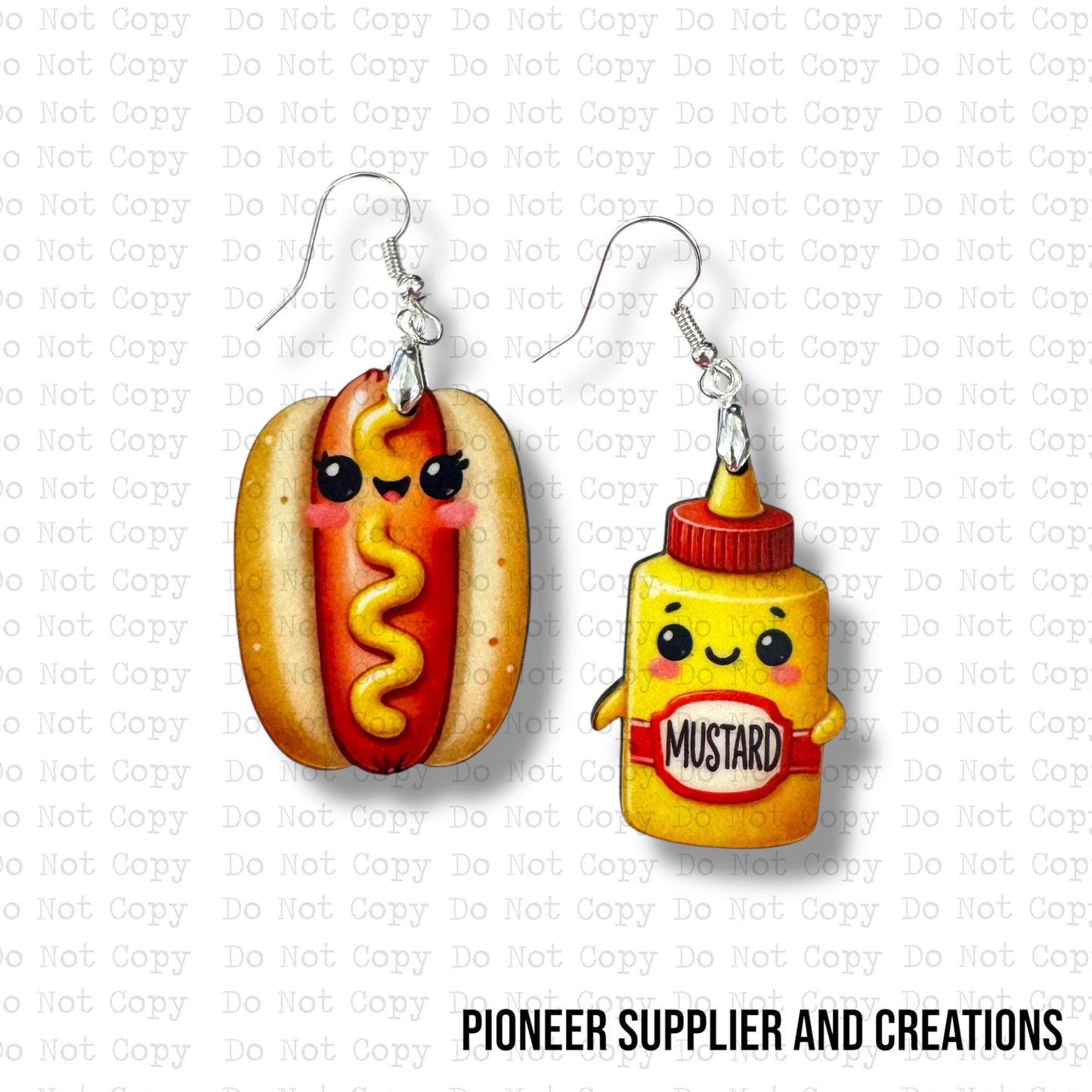 Mustard To My Hot Dog Earring Sublimation Blanks Kit | Exclusive