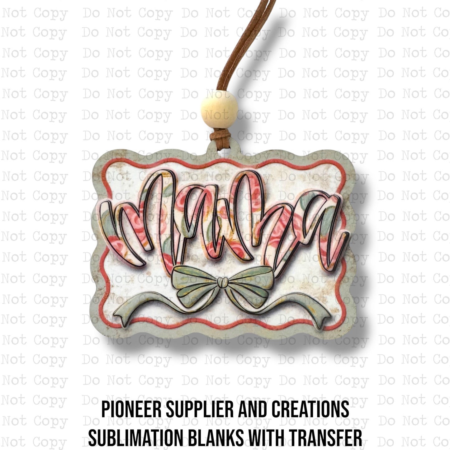 Mama Painted Floral Car Charm Sublimation Blank