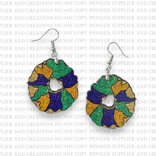 King Cake Glitter Earring Sublimation Blanks | Exclusive Pixel Pop