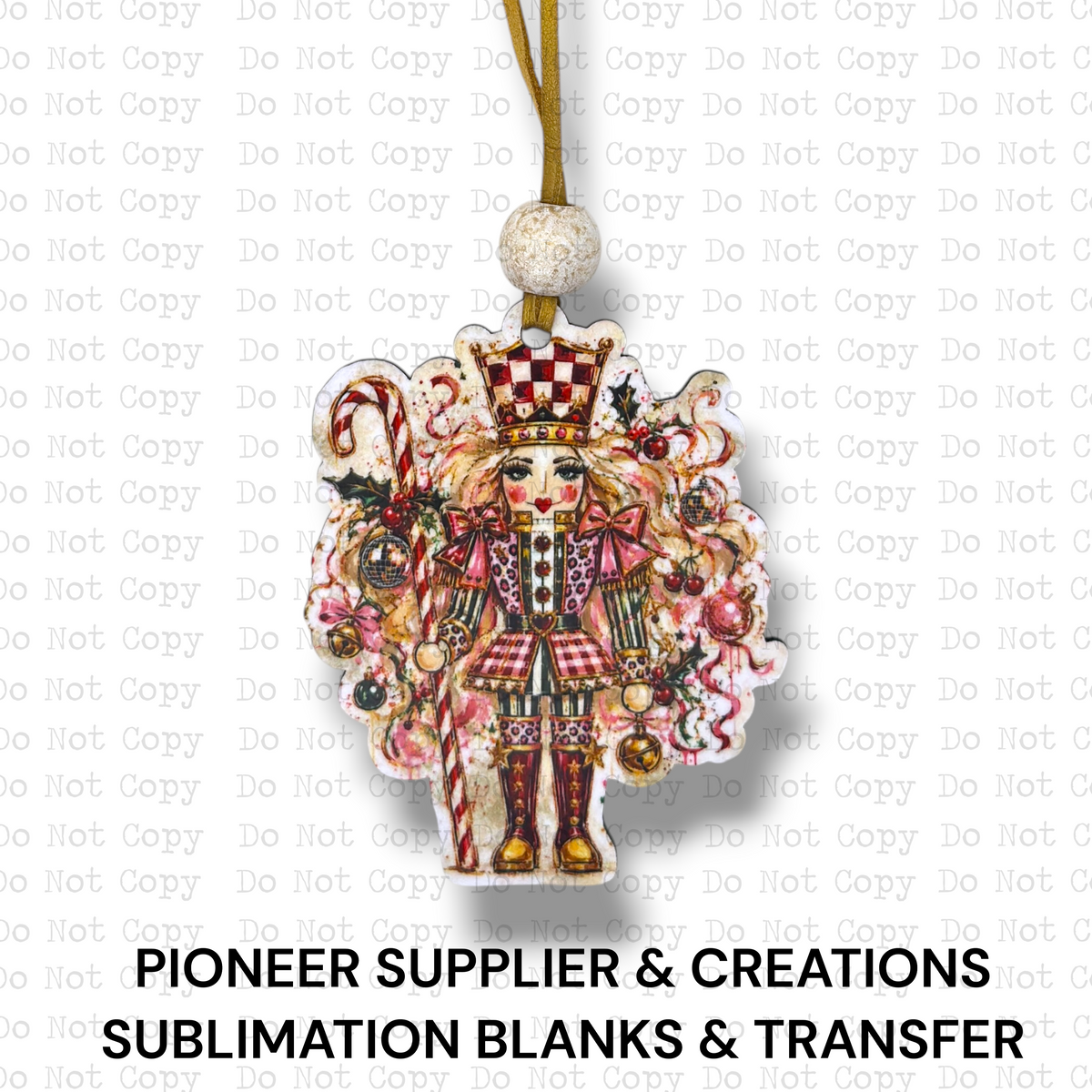 Pink Leopard Nutcracker Ornament Sublimation Blank