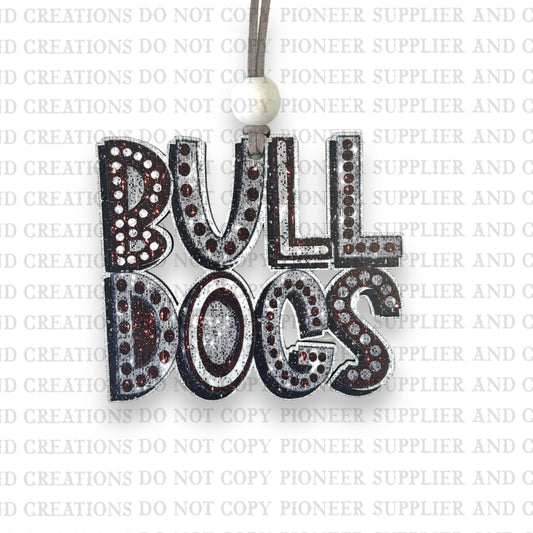 Bulldogs Glitter Marquee Ornament Sublimation Blank