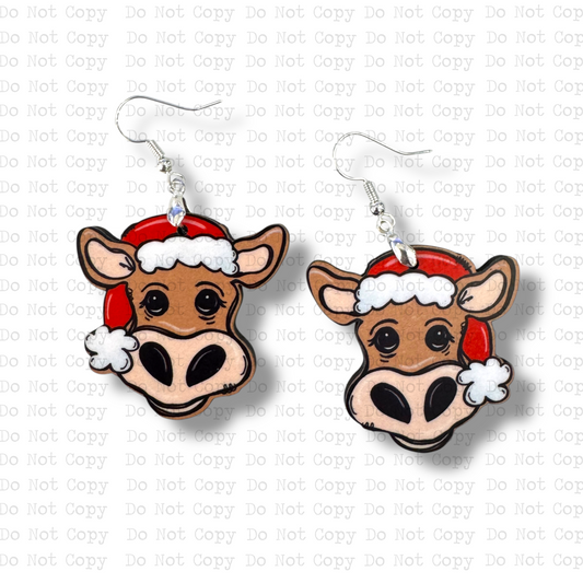 Santa Cow Earring Sublimation Blank Kit