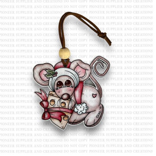 Christmas Cheese Mouse Ornament Sublimation Blank