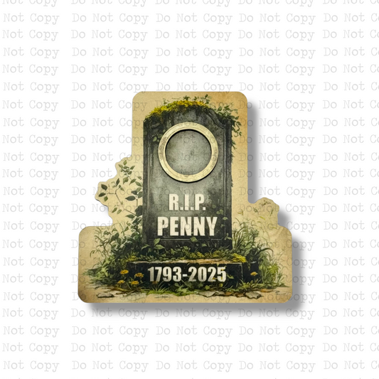 R.I.P. Weathered Tombstone Penny Magnet Sublimation Blank Kit