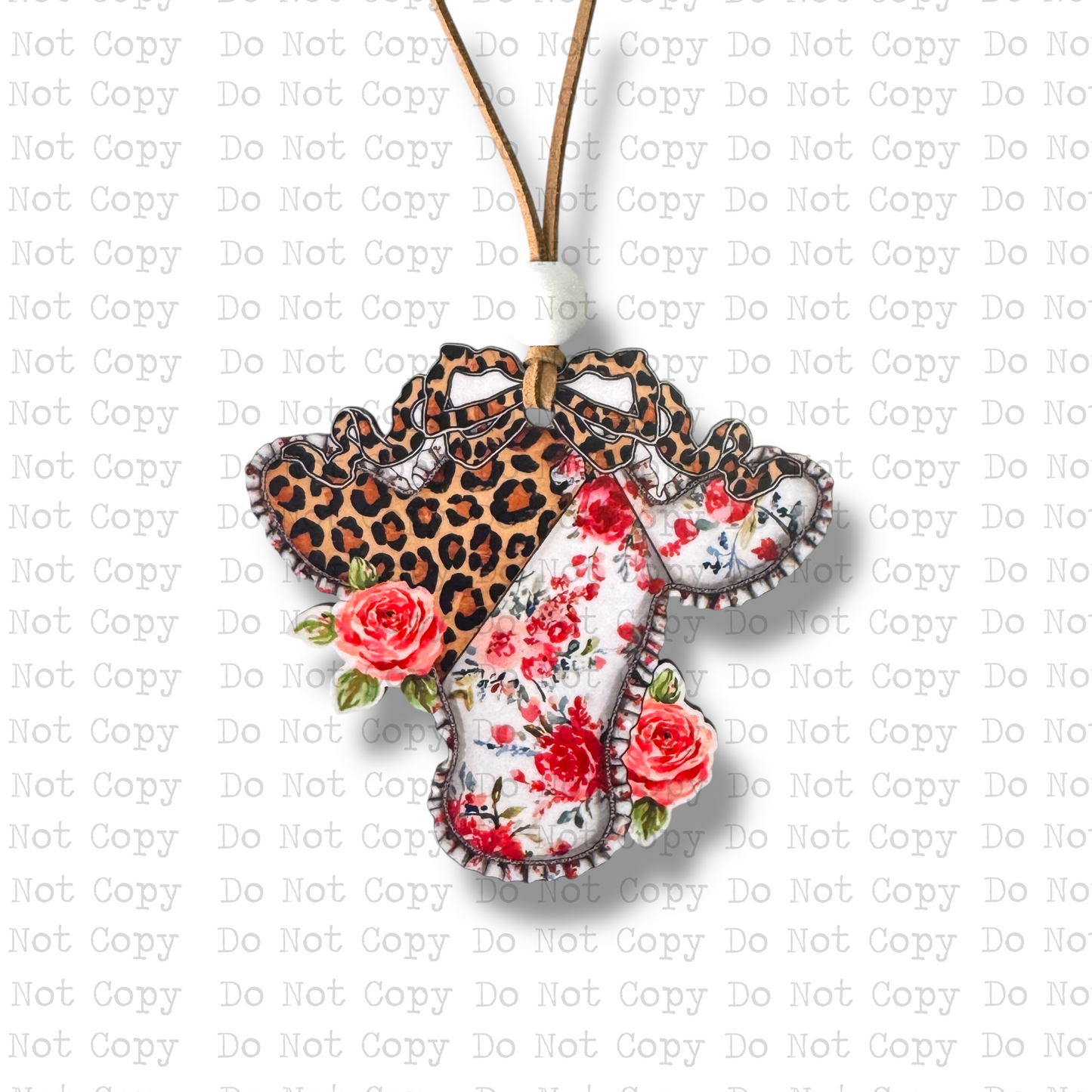 Rosie Leopard Cow Car Charm Sublimation Blank
