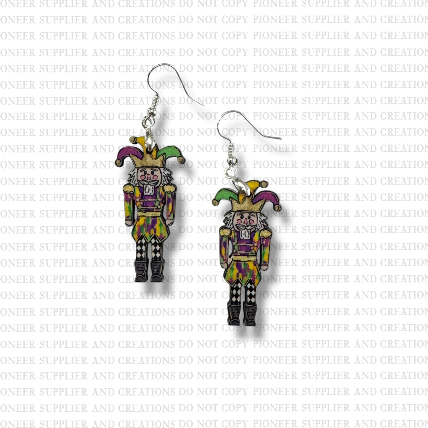 Mardi Gras Jester Earring Sublimation Blanks | Exclusive Alicia Ray Art