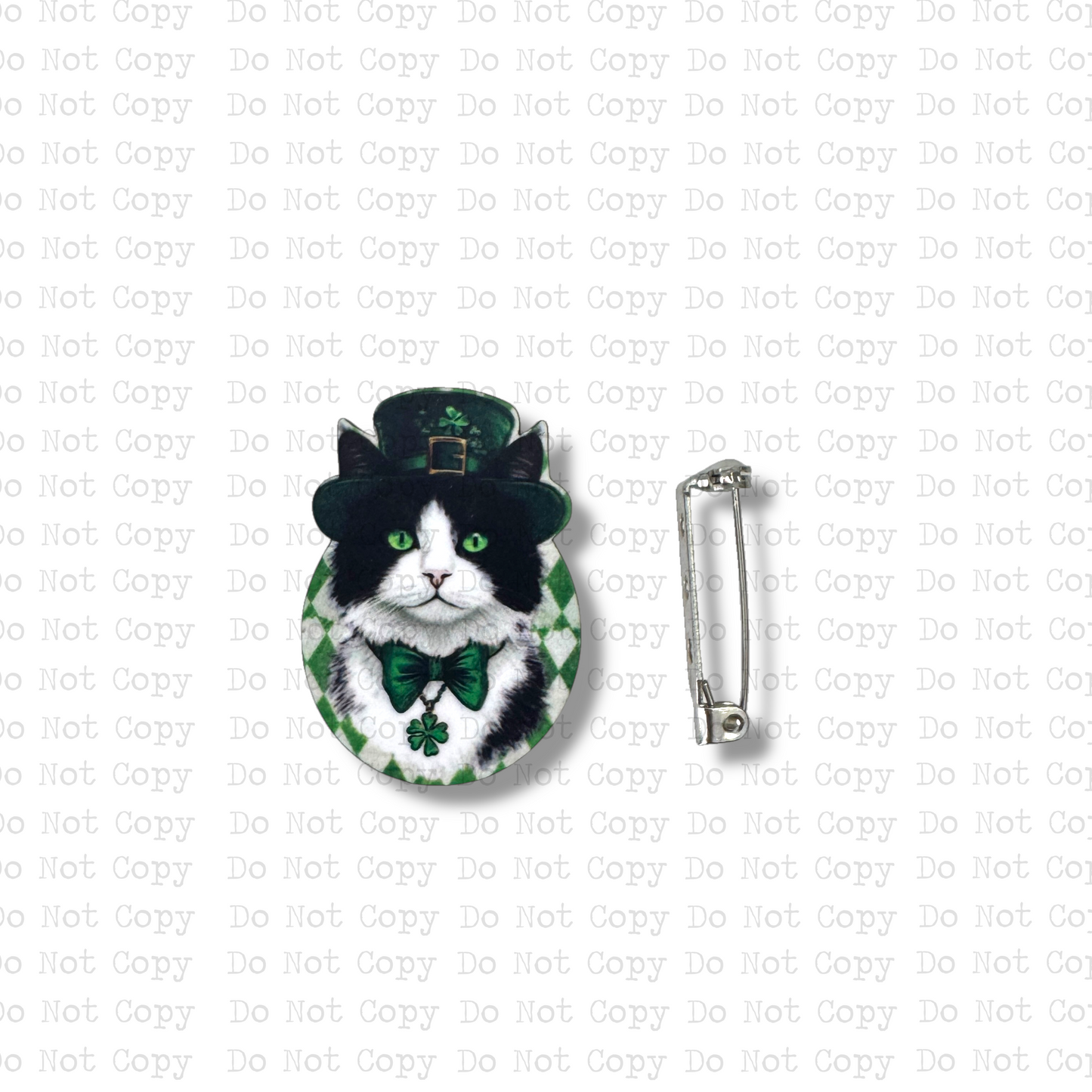 Lucky Black Cat Lapel Pin Sublimation Blank Kit | Set of 2