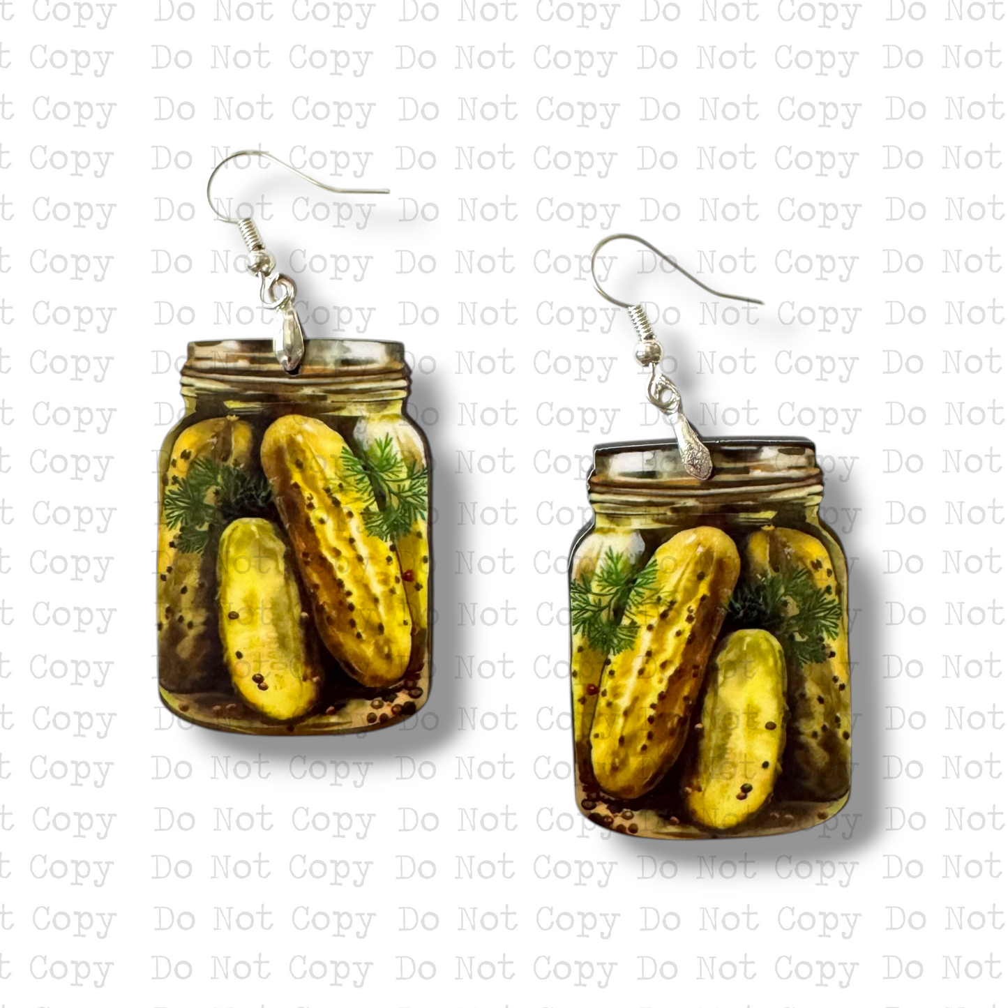 Canned Dill Pickles Earring Sublimation Blank Kits