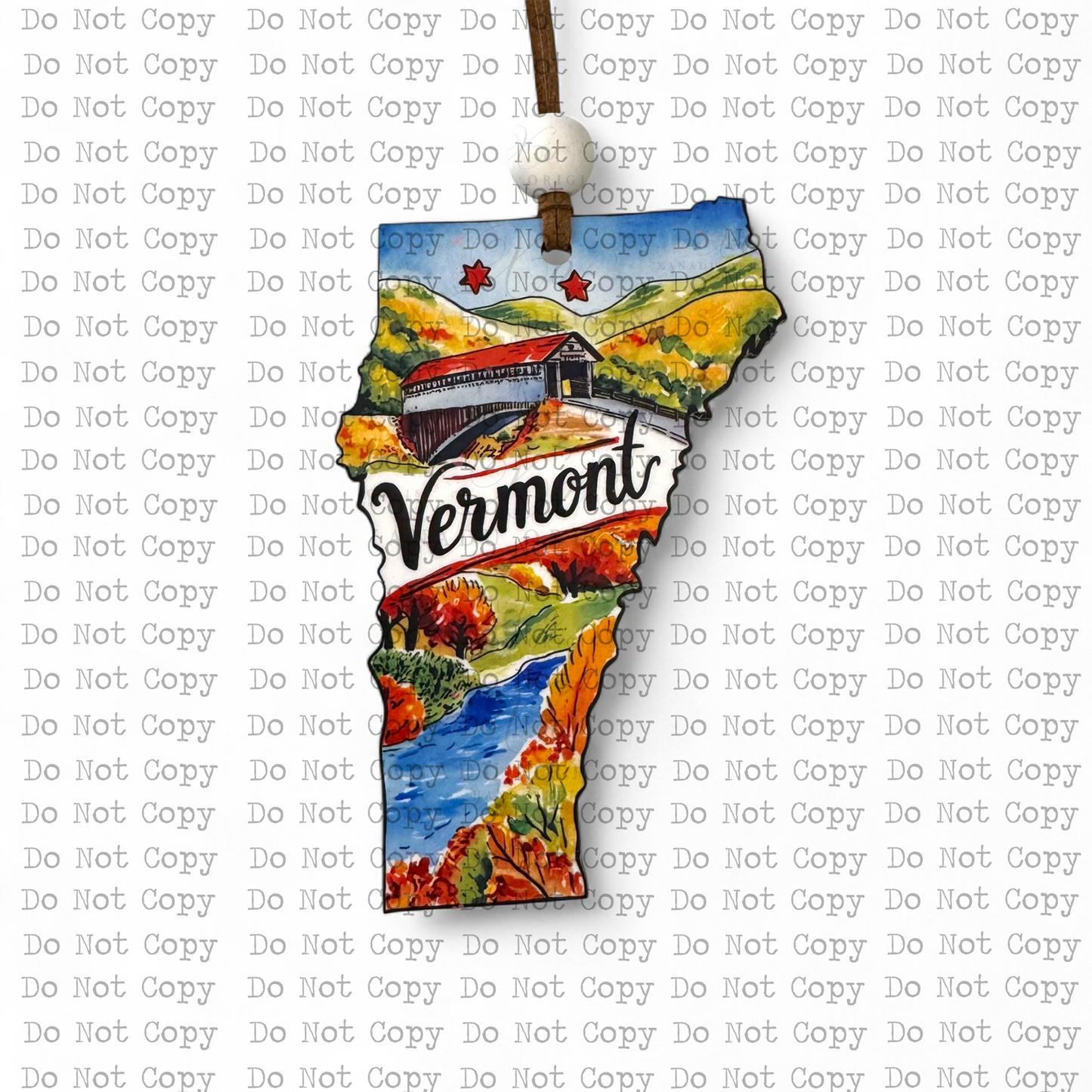 Vermont Ornament Sublimation Blank