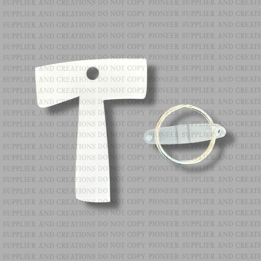 Alpha T Keychain Sublimation Blank  | Exclusive Monogram Moments