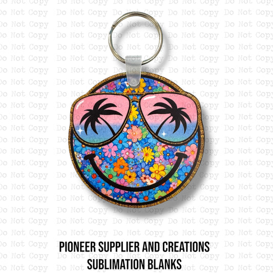 Tropical Flower Keychain Sublimation Blank Kit