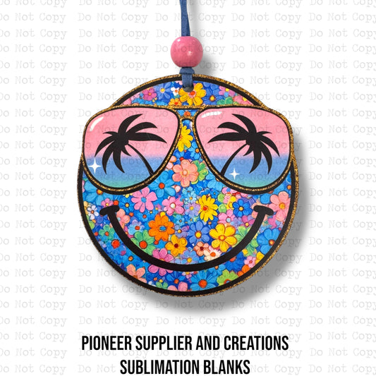 Tropical Flower Car Charm Sublimation Blank