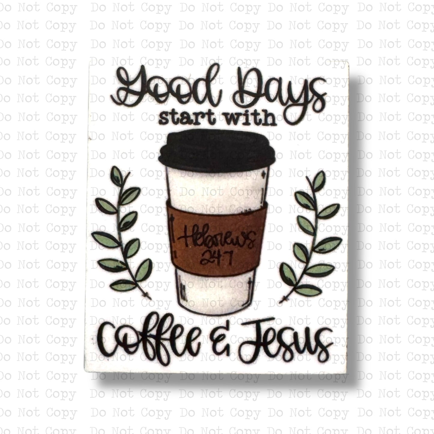 Coffee and Jesus Badge Reel Sublimation Blanks | Exclusive