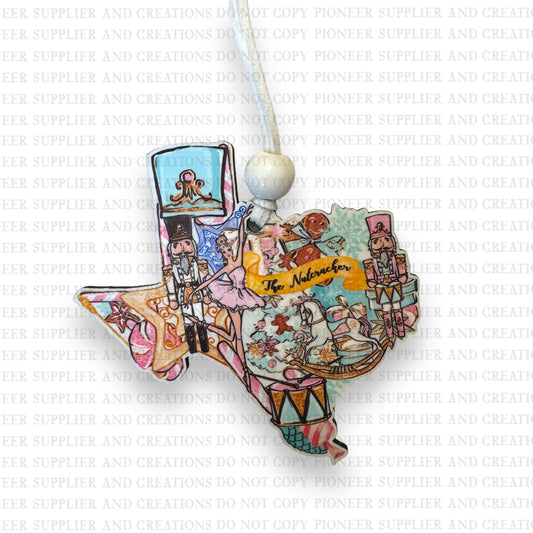 Texas Nutcracker Ornament Sublimation Blank