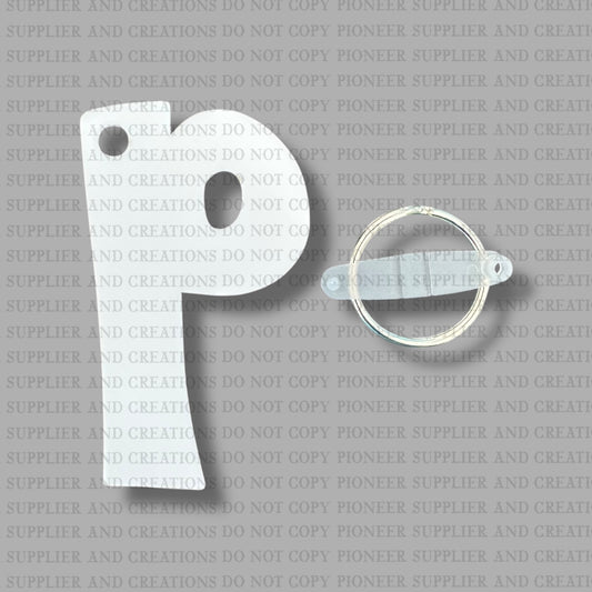 Alpha P Keychain Sublimation Blank  | Exclusive Monogram Moments
