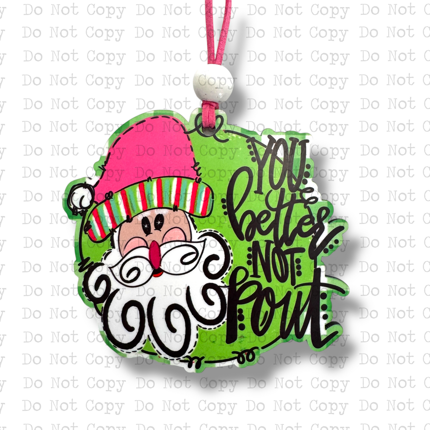 You Better Not Pout Santa Ornament Sublimation Blank