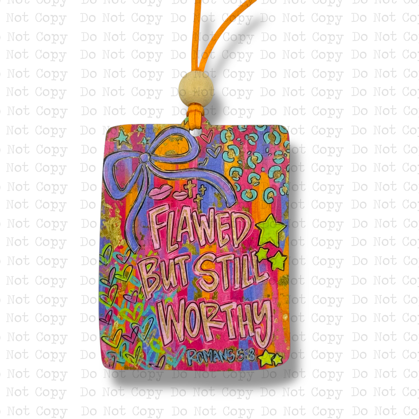 Flawed But Worthy Car Charm Sublimation Blank | ARA