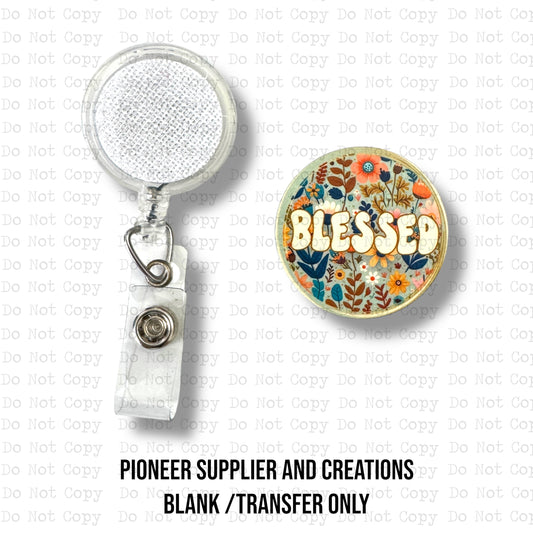 Blessed Badge Reel Sublimation Blanks | Set of 2