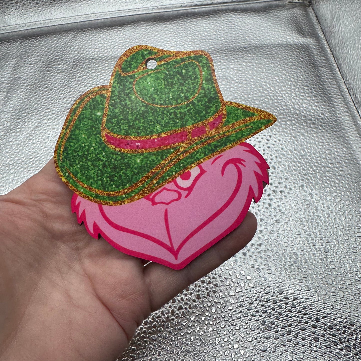 Cowboy Grinchy Ornament Pressed Blank