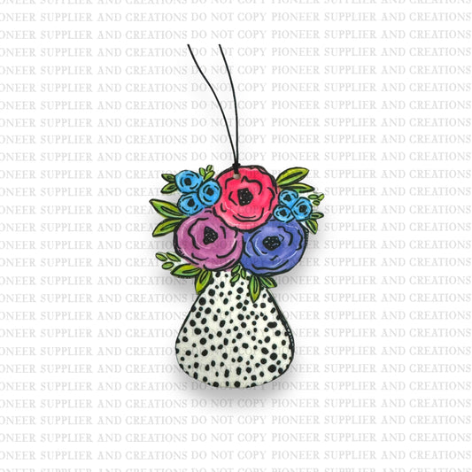 Floral Vase Air Freshener Sublimation Blank | Exclusive Alicia Ray Art