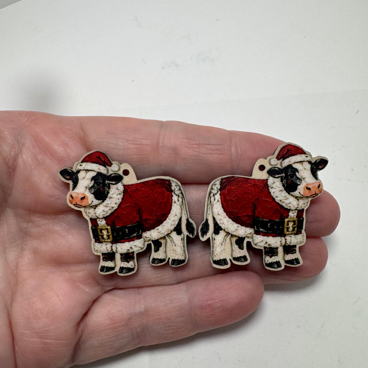 Christmas Santa Cow Earring Sublimation Blanks