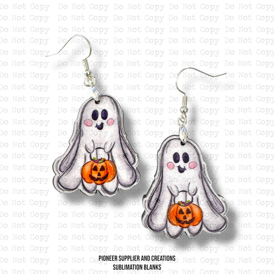 Trick or Treat Ghost Earring Sublimation Blanks