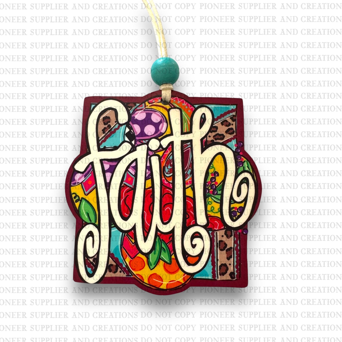Faith Floral Car Charm Sublimation Blank