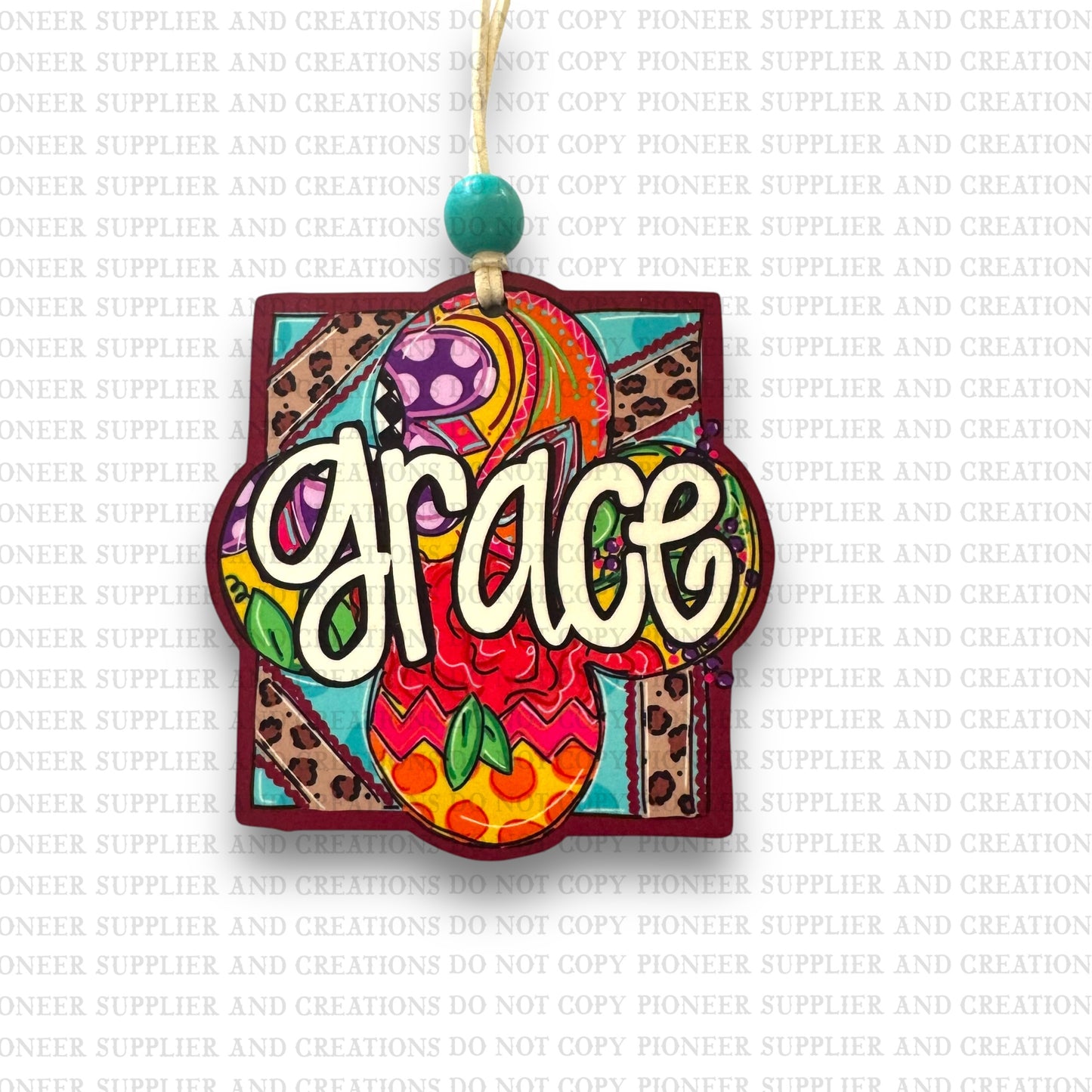 Grace Floral Car Charm Sublimation Blank