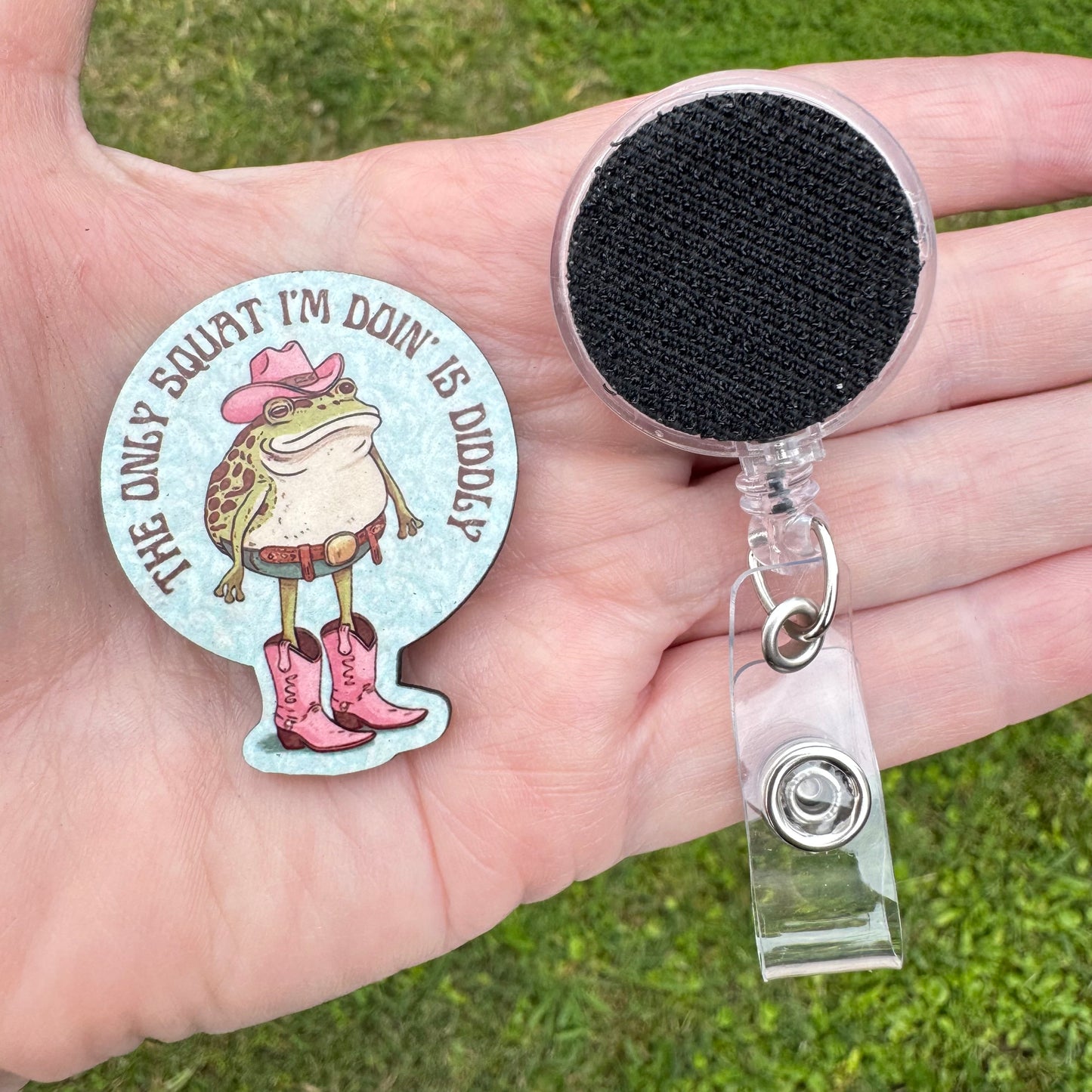 Diddly Squat Cowgirl Badge Button Sublimation Blank | Set of 2