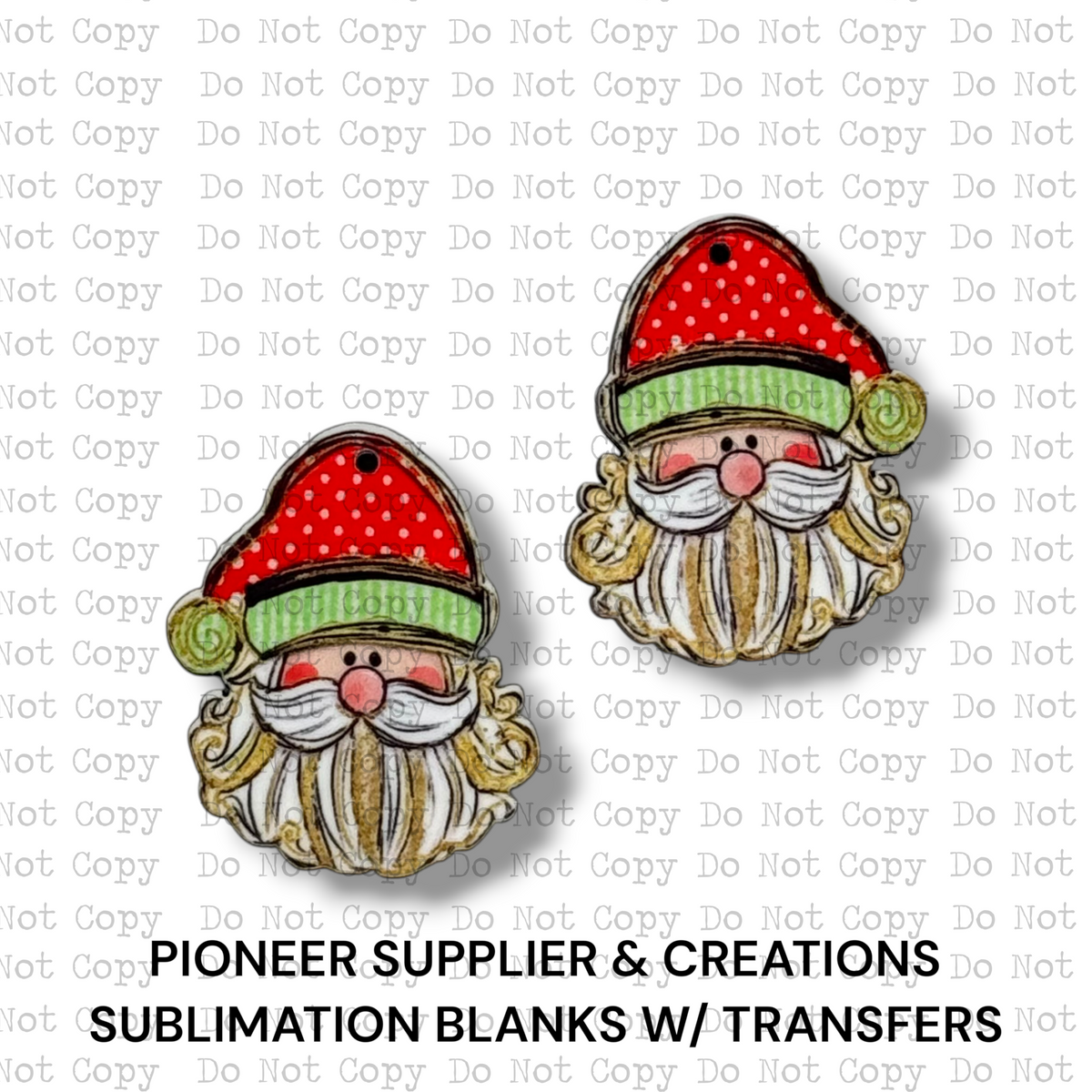 Dots and Stripes Santa Earring Sublimation Blanks | TGDD