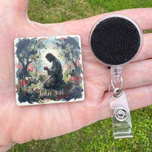John 3:16 Badge Button Sublimation Blank | Set of 2