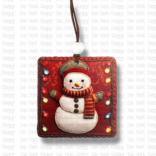 Snowman Tapestry Ornament Sublimation Blank