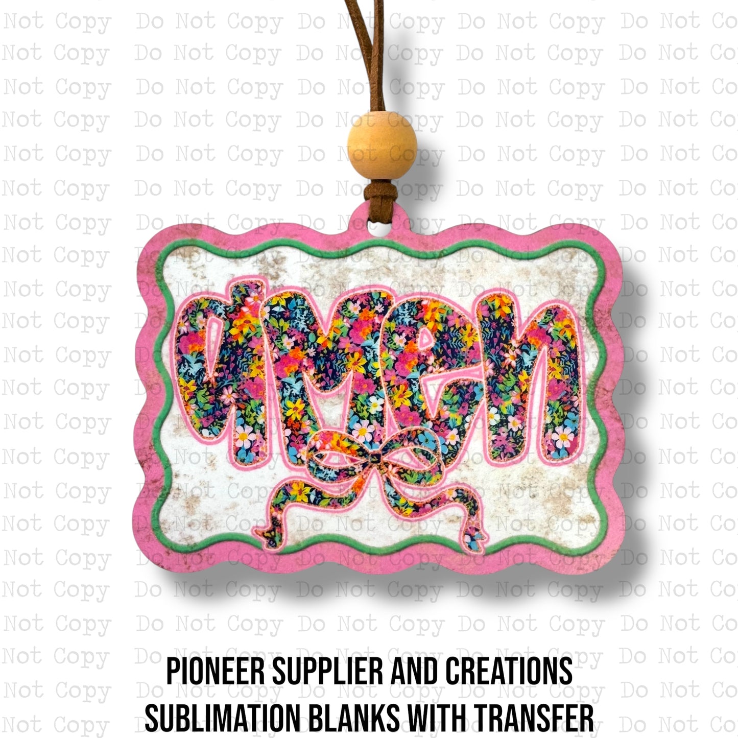 Amen Floral Car Charm Sublimation Blank