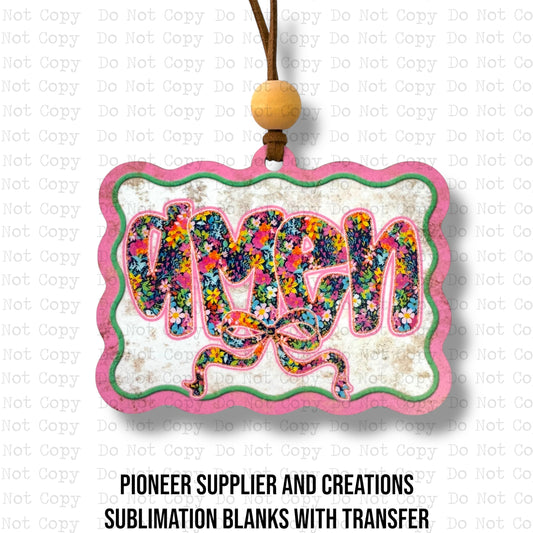 Amen Floral Car Charm Sublimation Blank