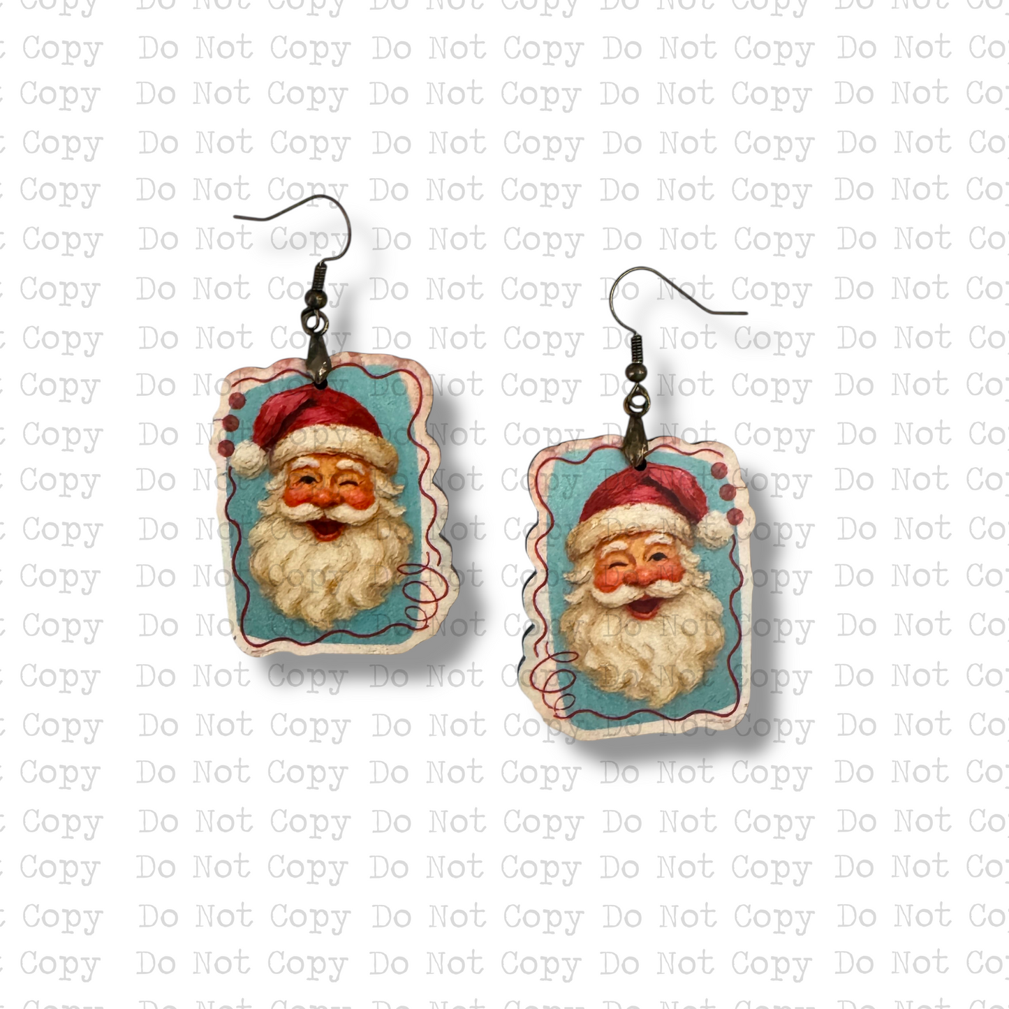 Impasto Santa Earring Sublimation Blank Kit