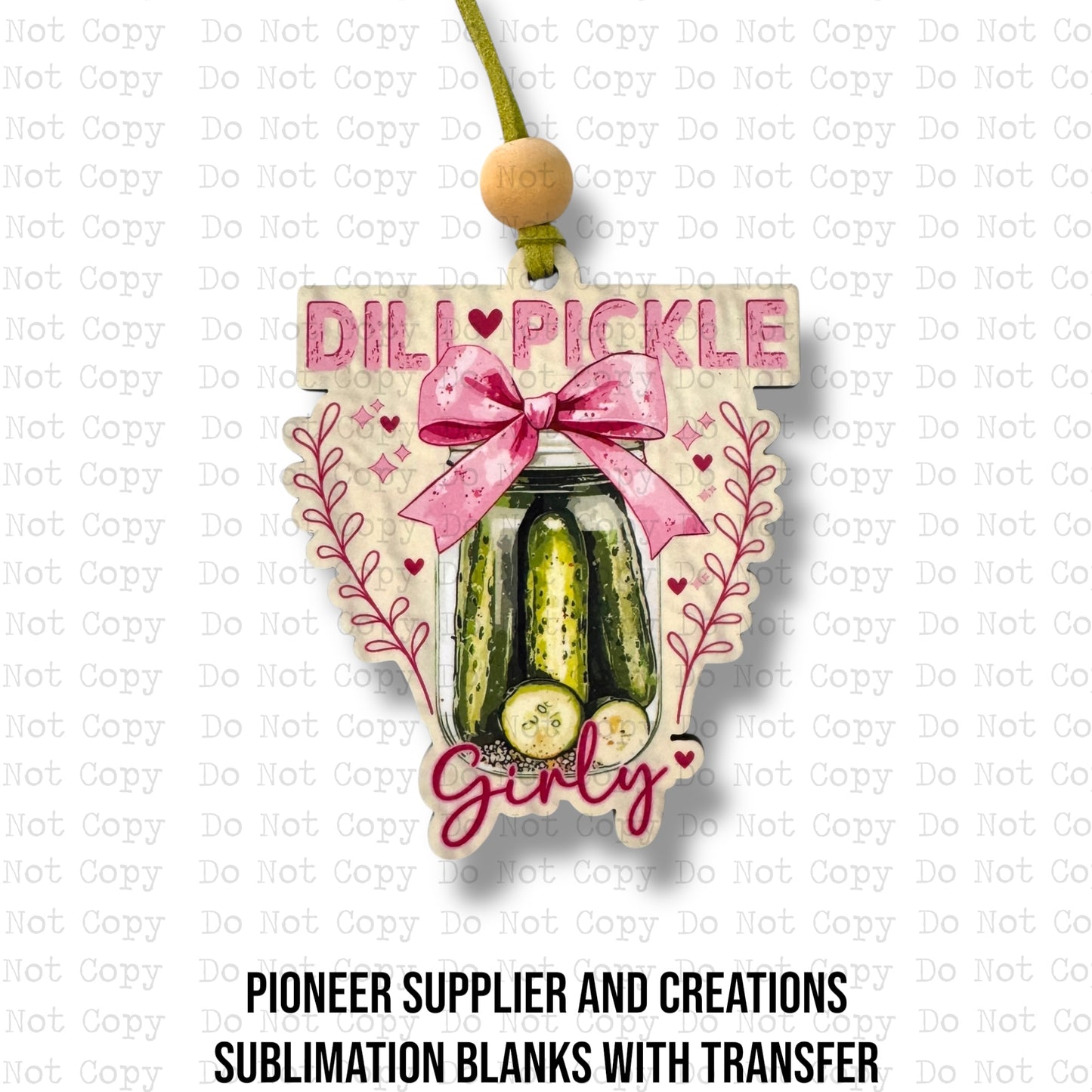 Dill Pickle Girly Car Charm Sublimation Blank