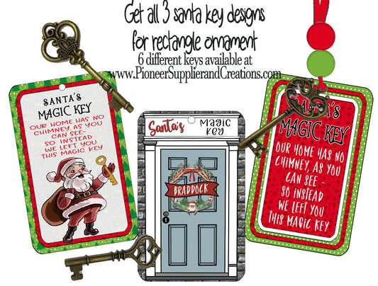 Vertical Rectangle Shaped Ornament With Metal Key Sublimation Blank