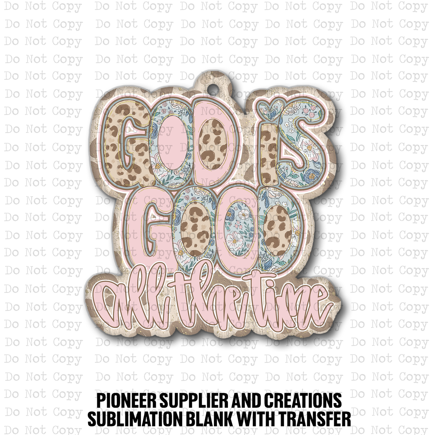 God Is Good Muted Car Charm Sublimation Blank